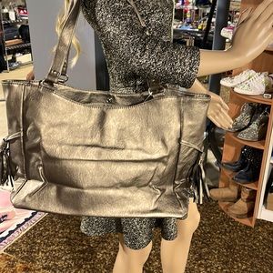 Crabtree & Evelyn Metallic Tassel Tote! NWT